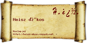 Heisz Ákos névjegykártya